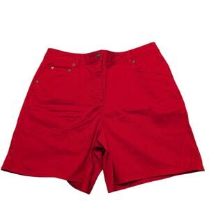 TALBOTS 14 Red Stretch Denim-Like Shorts Summer Vacation Cruise Preppy